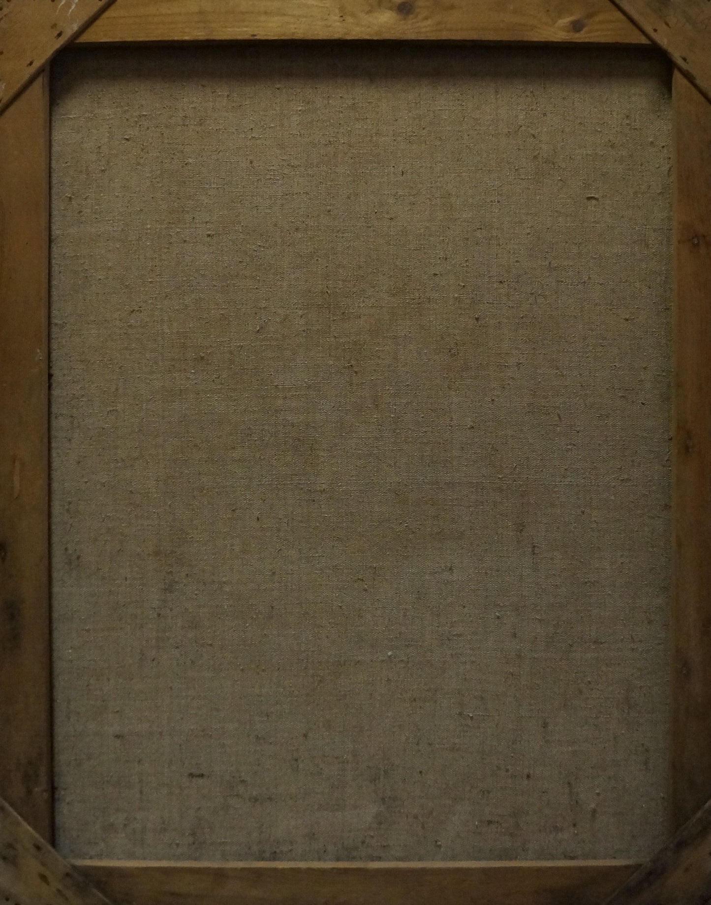 Beige linen canvas in rustic frame, Among the Sunflowers by Tytarenko Odarka Anatoliivna