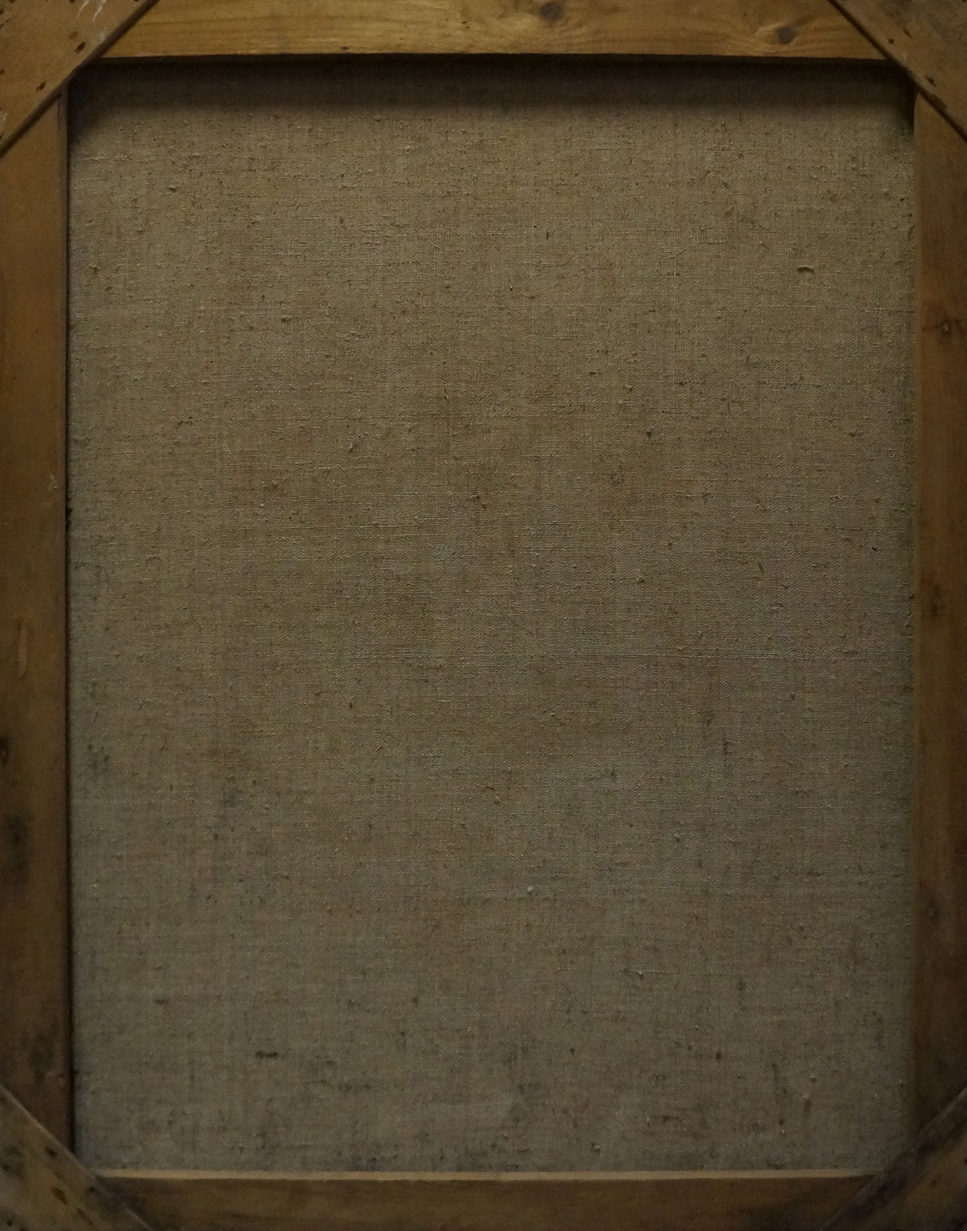 Beige linen canvas in rustic frame, Among the Sunflowers by Tytarenko Odarka Anatoliivna