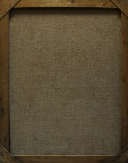Beige linen canvas in rustic frame, Among the Sunflowers by Tytarenko Odarka Anatoliivna