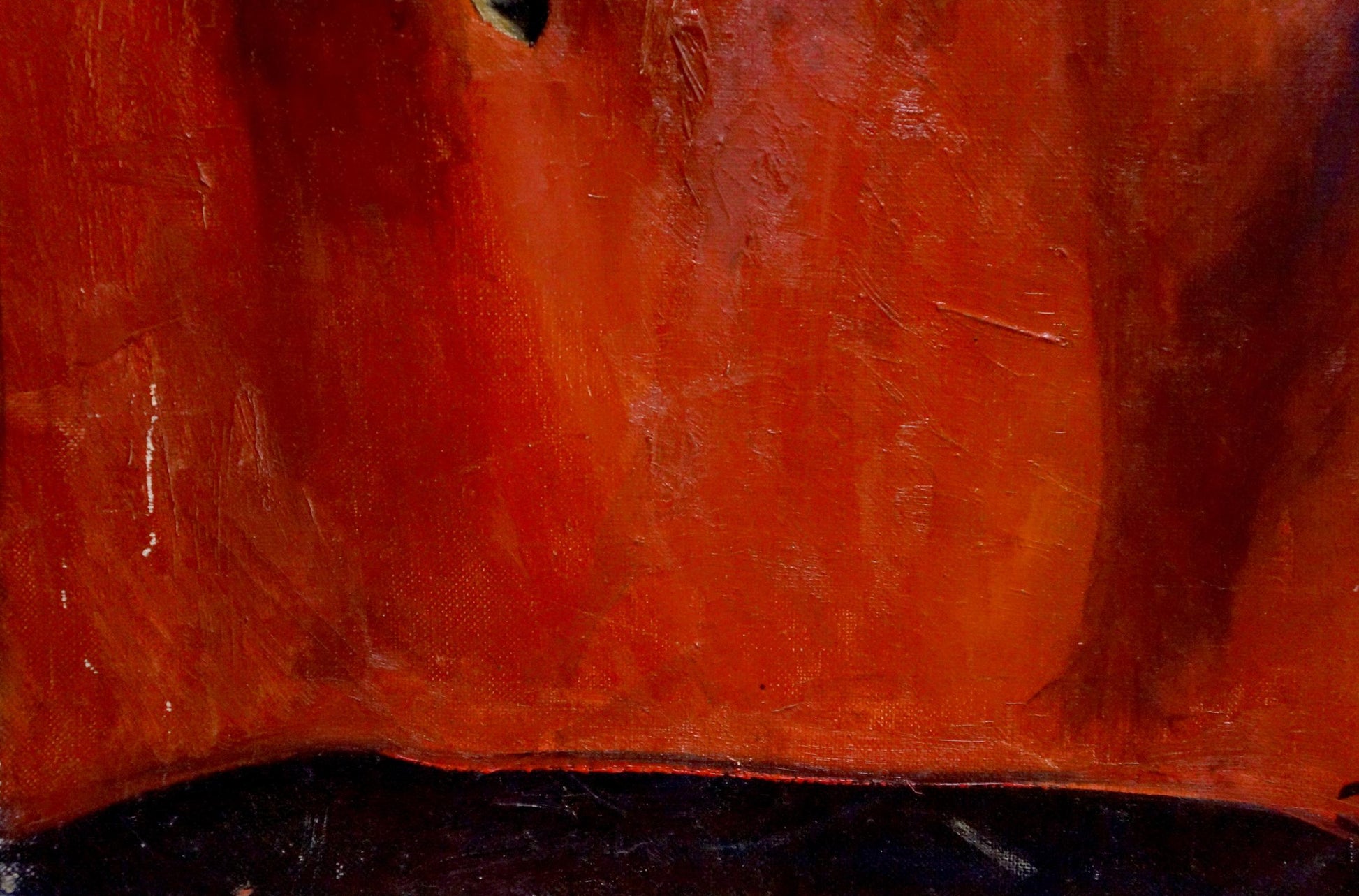 Oil painting Fish by Zaitsev A. V. vibrant orange textured canvas black base