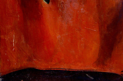Oil painting Fish by Zaitsev A. V. vibrant orange textured canvas black base