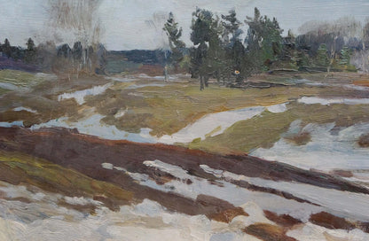 Oil painting Winter landscape by Chernyshevsky Petr Akimovich