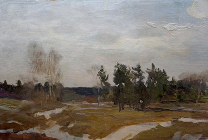 Oil painting Winter landscape by Chernyshevsky Petr Akimovich