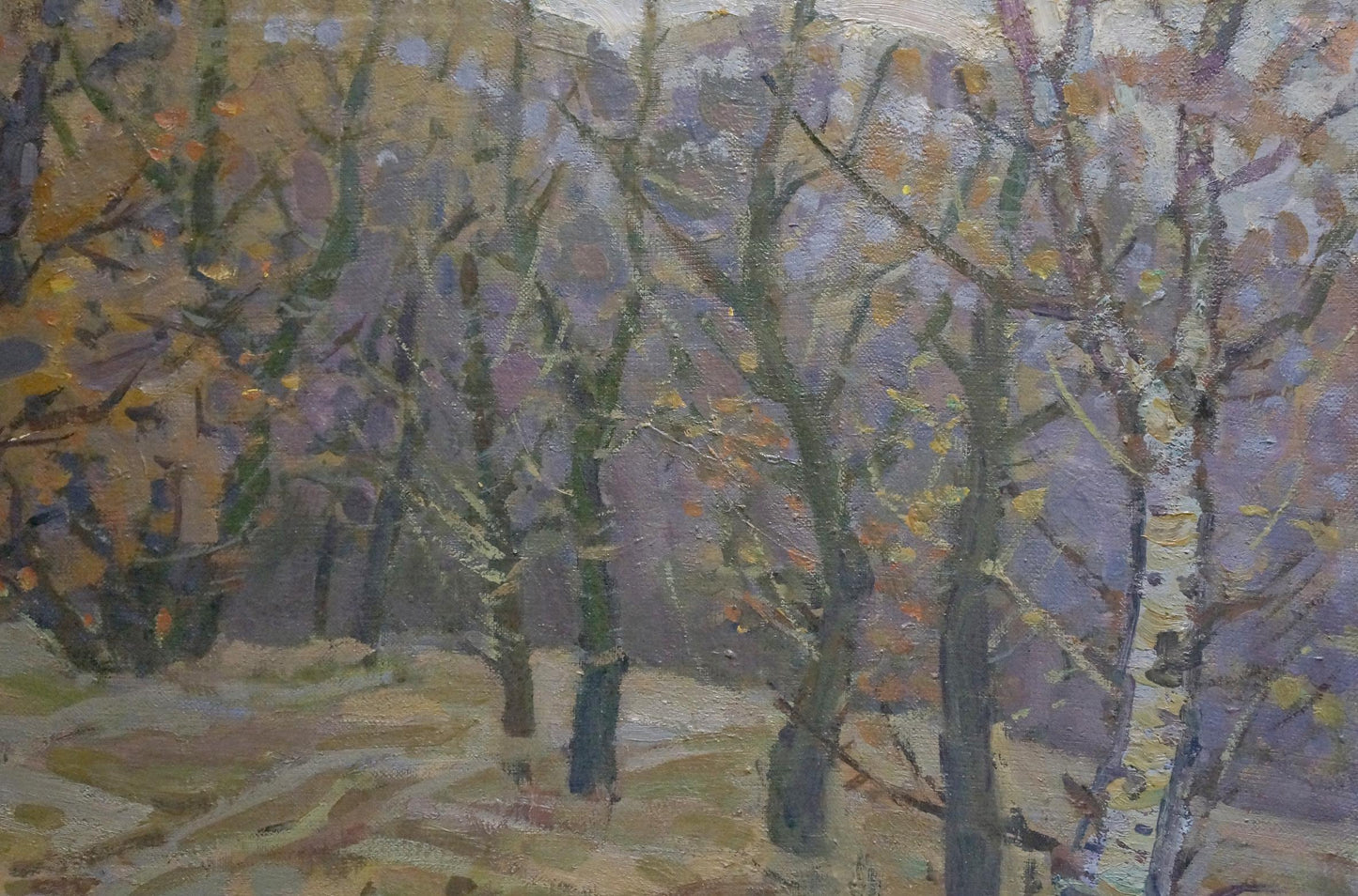 Impressionistic autumn wetland forest oil painting by Ruban Grigory Savelievich
