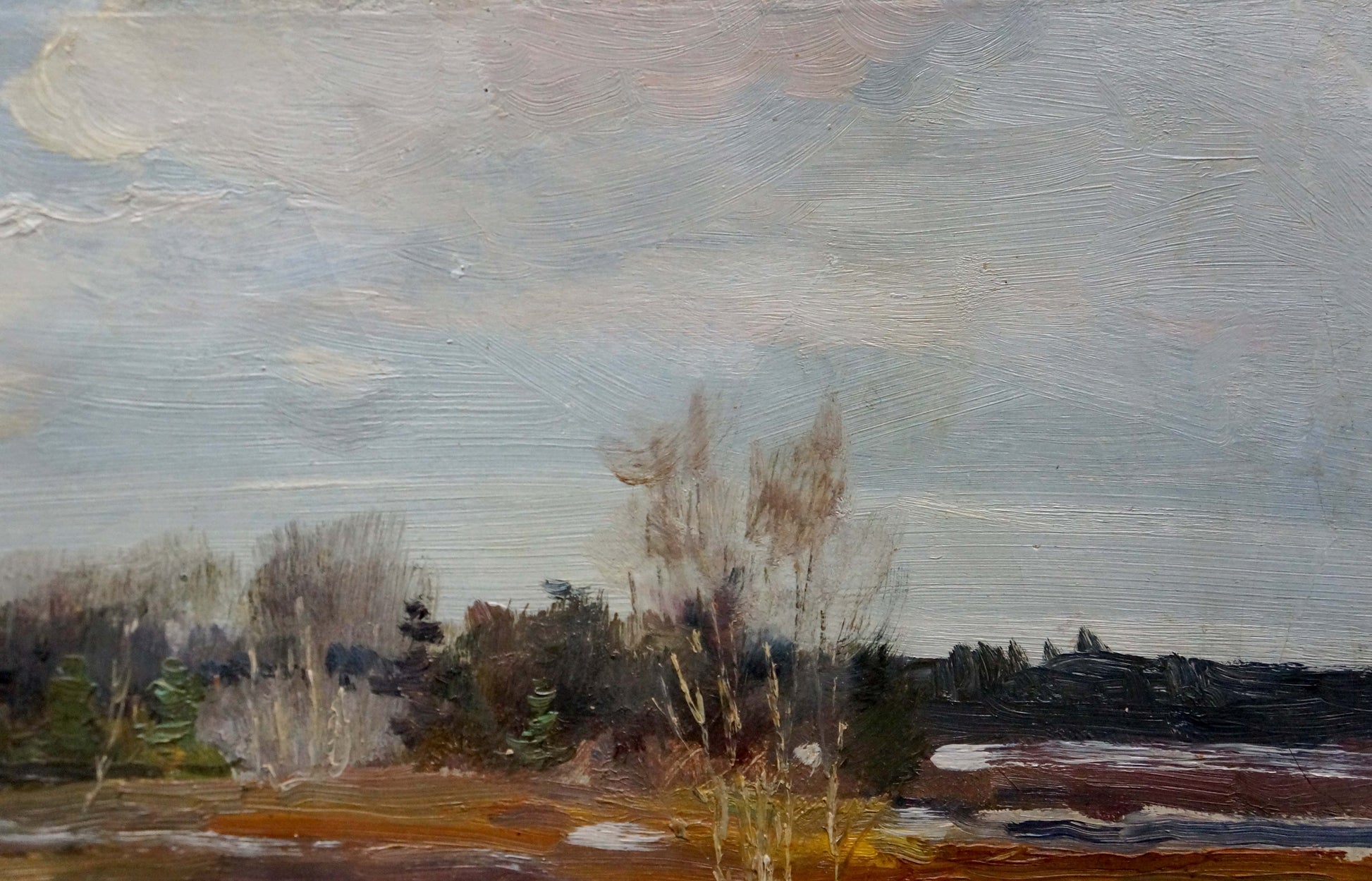 Oil painting Winter landscape by Chernyshevsky Petr Akimovich
