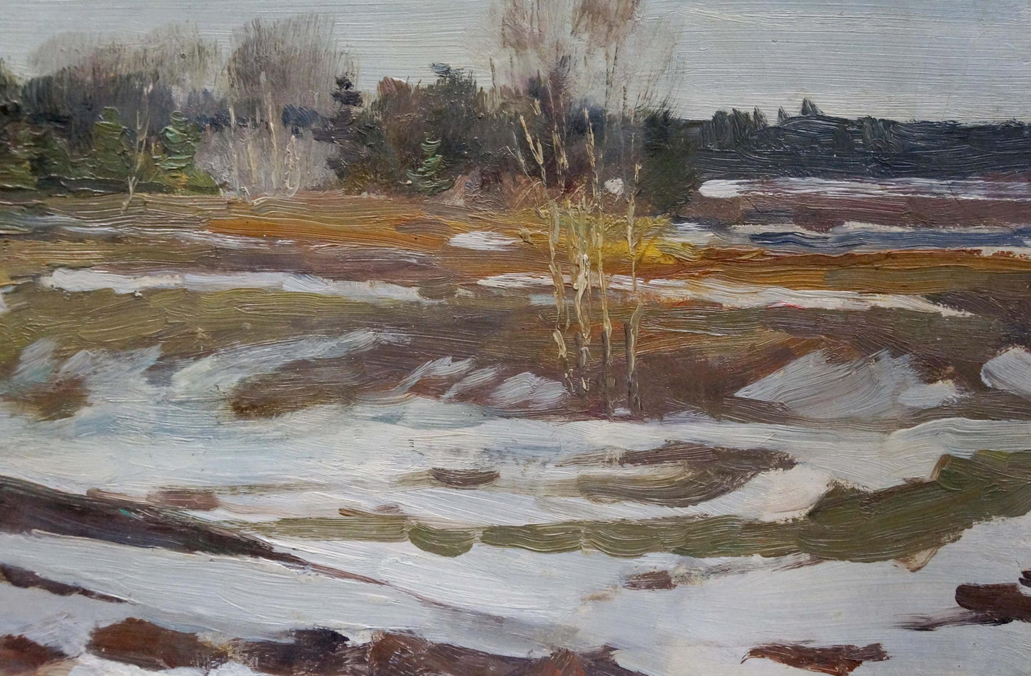 Oil painting of snowy winter landscape by Chernyshevsky Petr Akimovich