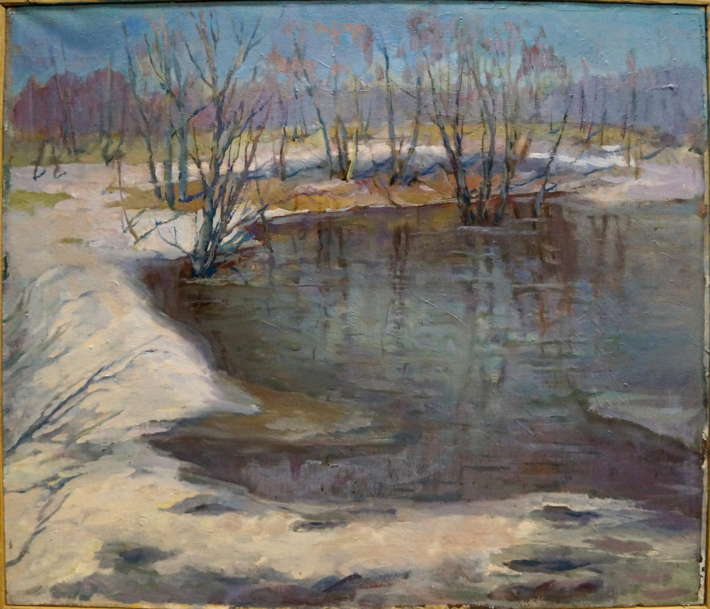 Serene impressionistic oil painting Winter is leaving by Matvey Kogan-Shats