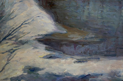 Oil painting Winter is leaving by Matvey Kogan-Shats snowy landscape