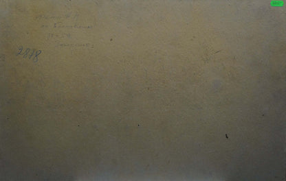 Back of Anatoly Fomin oil painting Quiet village life with pencil 2878 on beige textured cardboard
