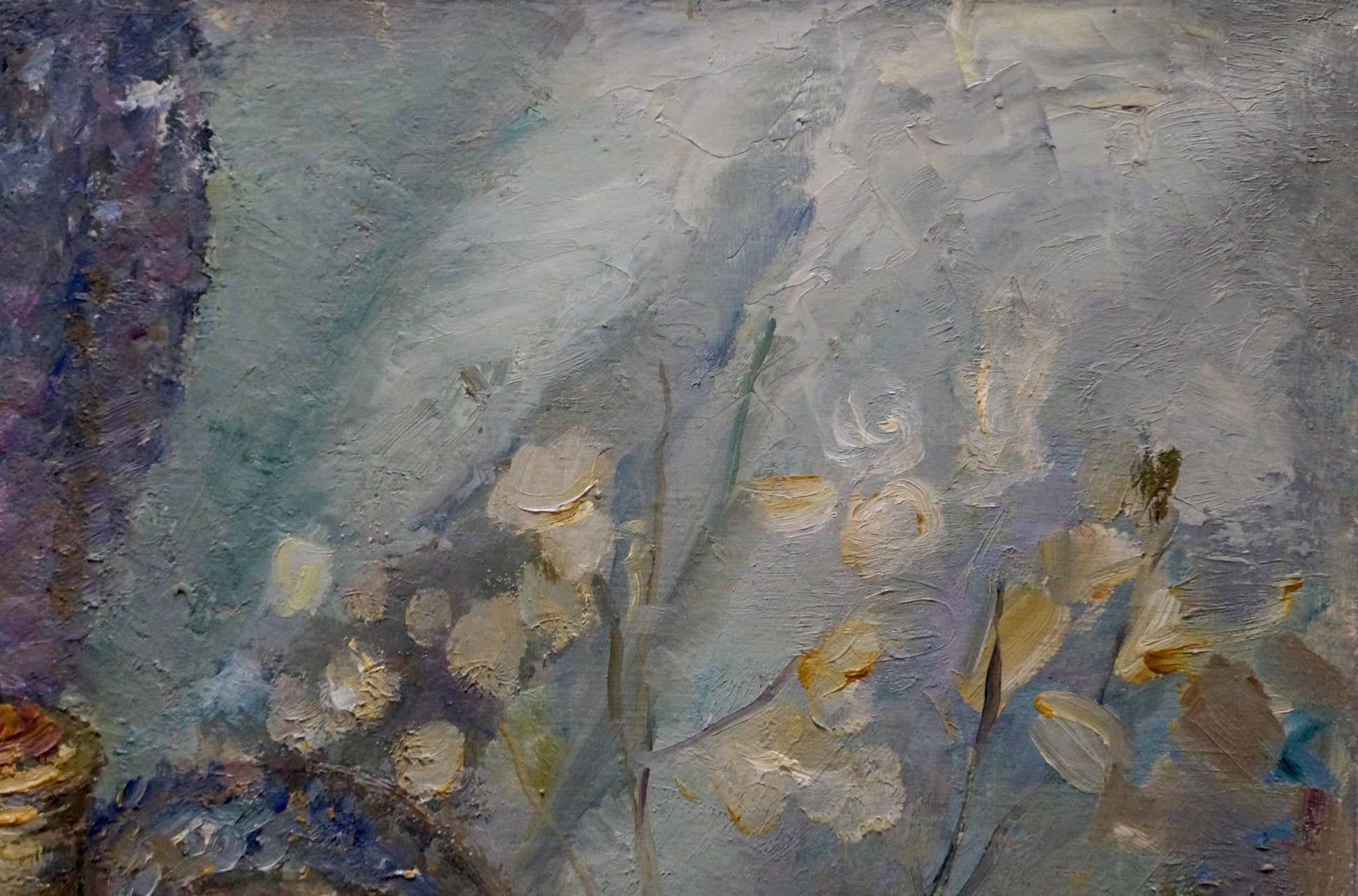 Oil painting Still life by Titarenko Maria Anatolyevna, impressionistic beige flowers