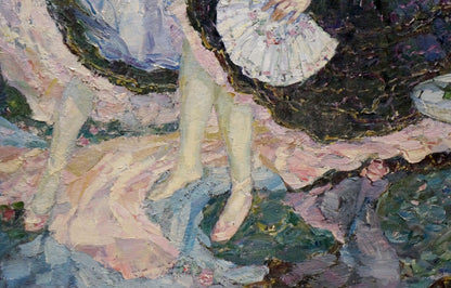 Oil painting of pink white ballerina skirt by Tytarenko Odarka Anatoliivna