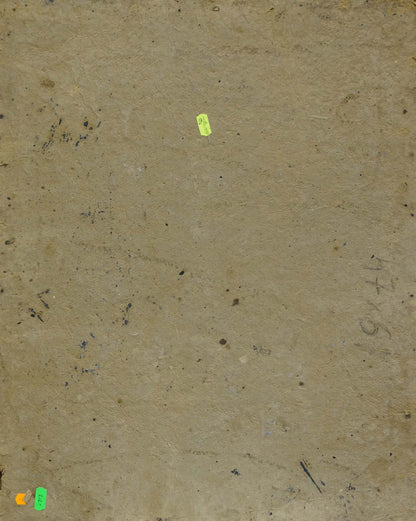 Back of Oil painting Still life by Ruban Grigory Savelievich on beige textured canvas