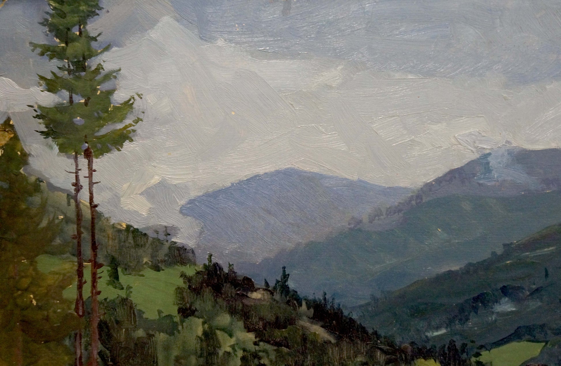 Serene oil painting of mountain landscape by Fomin Anatoly Nikiforovich