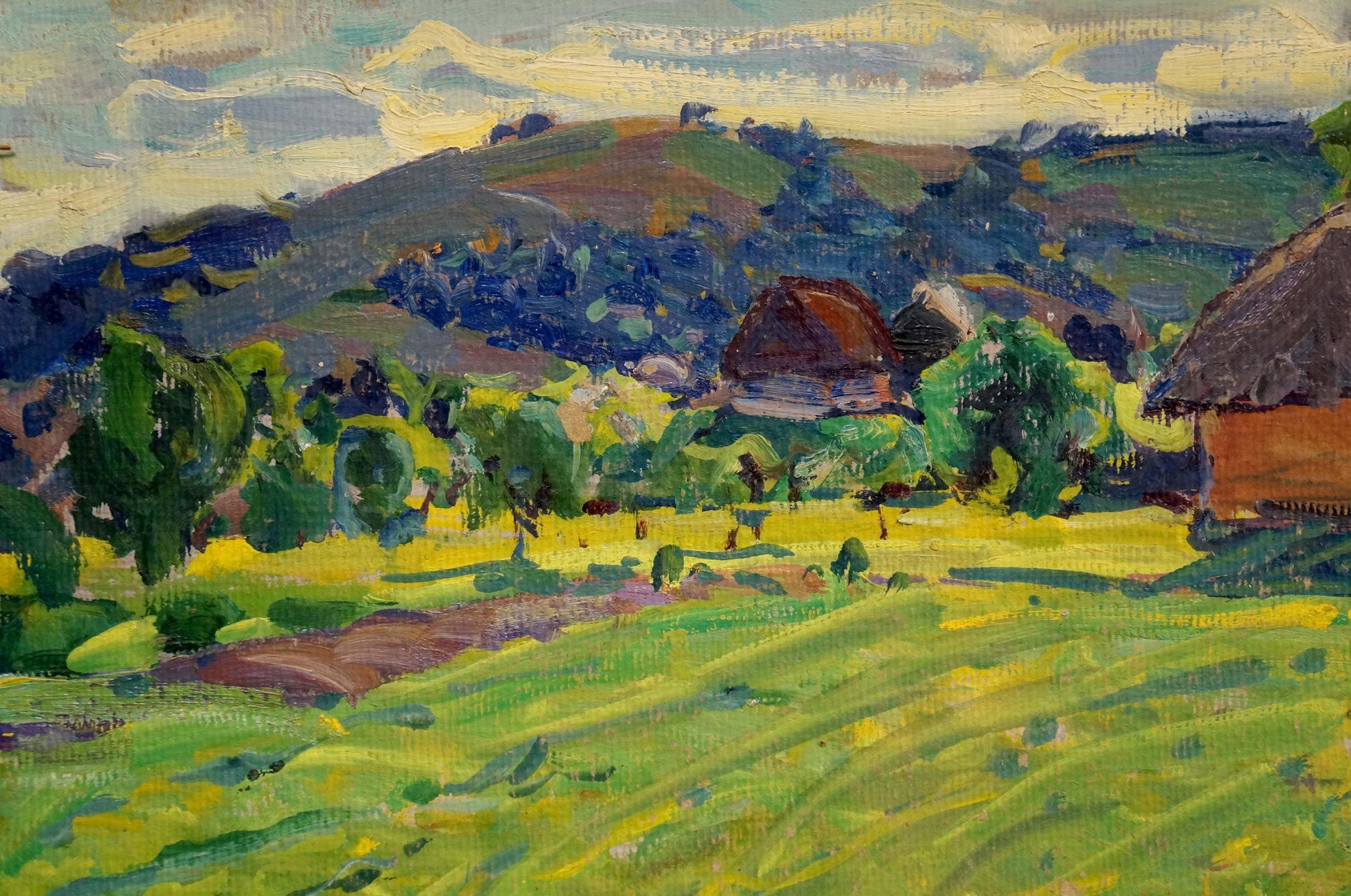 Vibrant impressionist oil painting of Mikhailovka village by Fomin Anatoly Nikiforovich