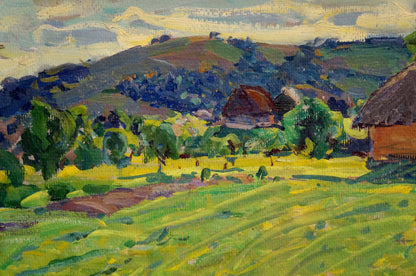 Vibrant impressionist oil painting of Mikhailovka village by Fomin Anatoly Nikiforovich