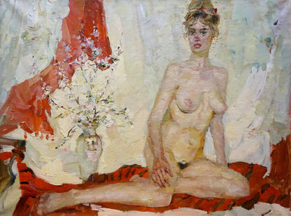 Oil painting of figure blonde girl by Titarenko Maria Anatolyevna