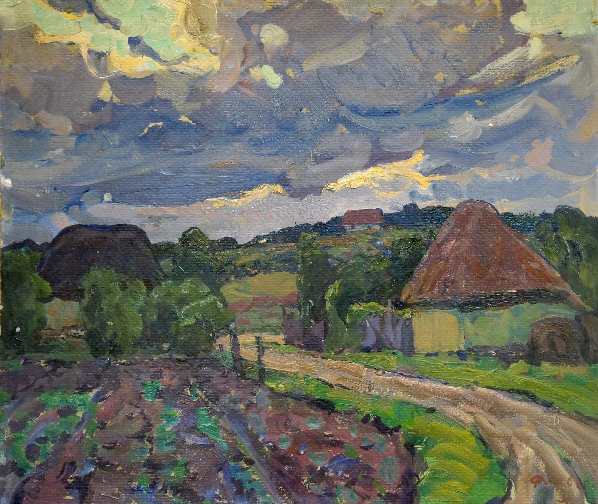 Vibrant impressionist oil painting Evening in Poltava region by Fomin Anatoly Nikiforovich