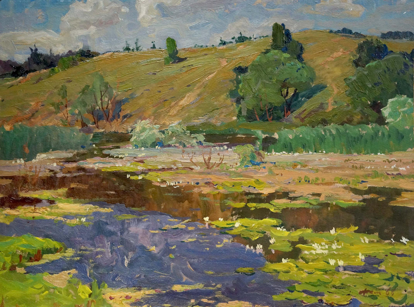 Vibrant impressionist oil painting Lilies by Fomin Anatoly Nikiforovich