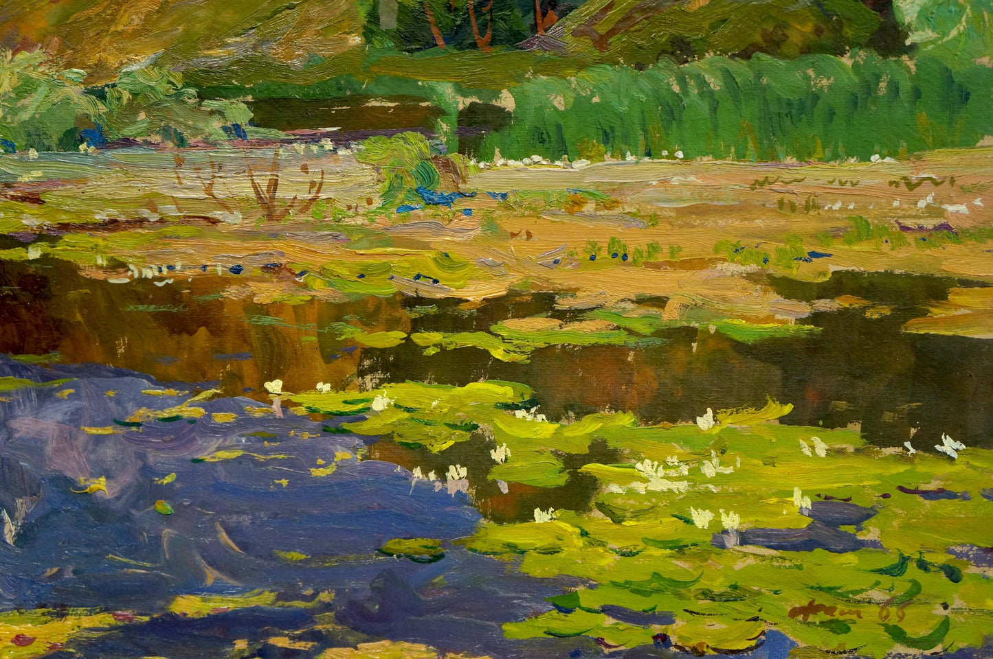Vibrant impressionist oil painting of lilies by Fomin Anatoly Nikiforovich