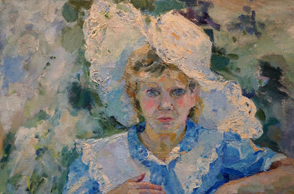 Oil painting of woman in garden by Tytarenko Odarka Anatoliivna