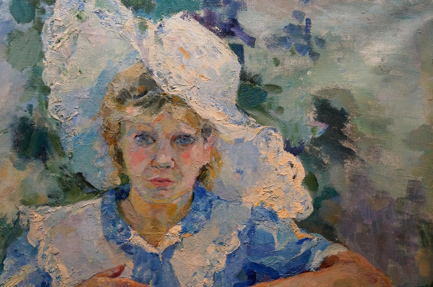 Oil painting of woman in garden by Tytarenko Odarka Anatoliivna