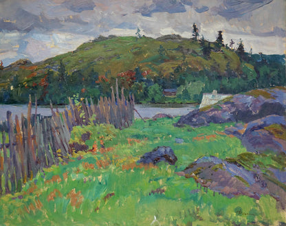 Vibrant impressionist oil painting In the village by Fomin Anatoly Nikiforovich