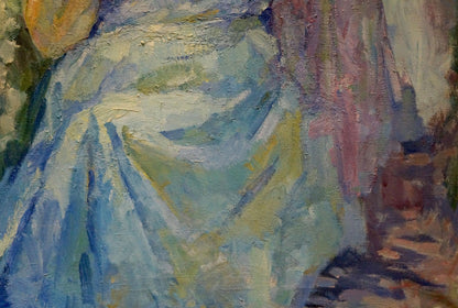 Oil painting of woman in garden by Tytarenko Odarka Anatoliivna