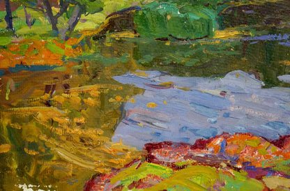 Vibrant impressionist oil painting Quiet Lake by Fomin Anatoly Nikiforovich