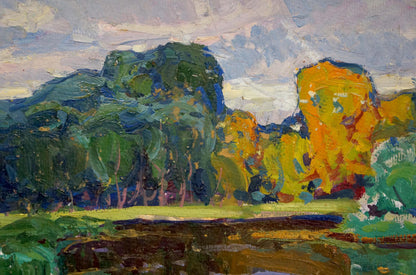 Vibrant impressionist oil painting Quiet lake by Fomin Anatoly Nikiforovich