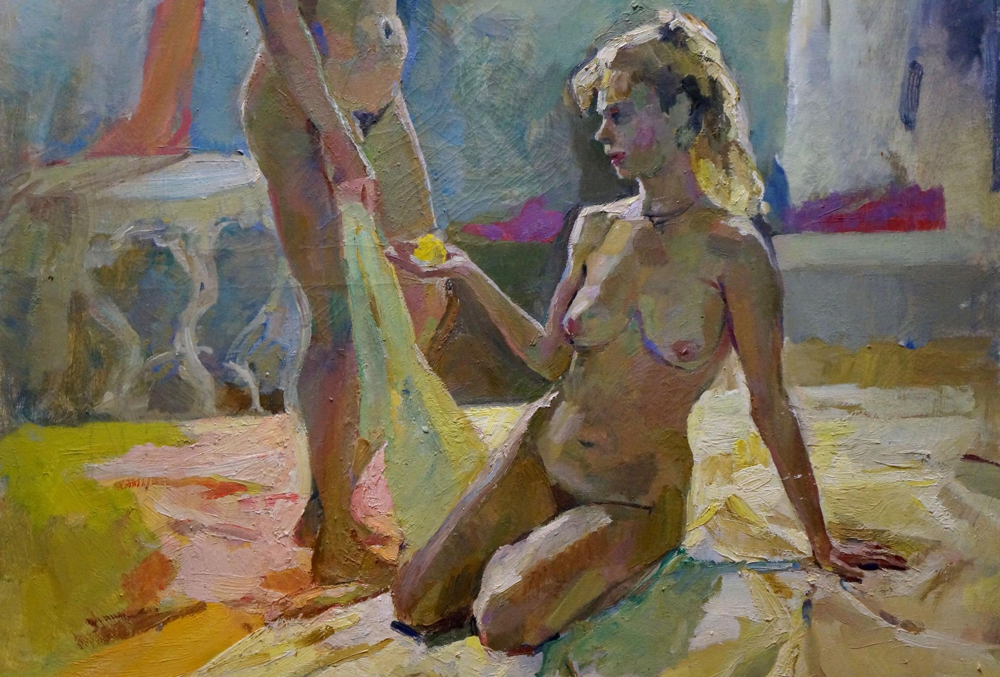 Oil painting of two figure women by Tytarenko Odarka Anatoliivna