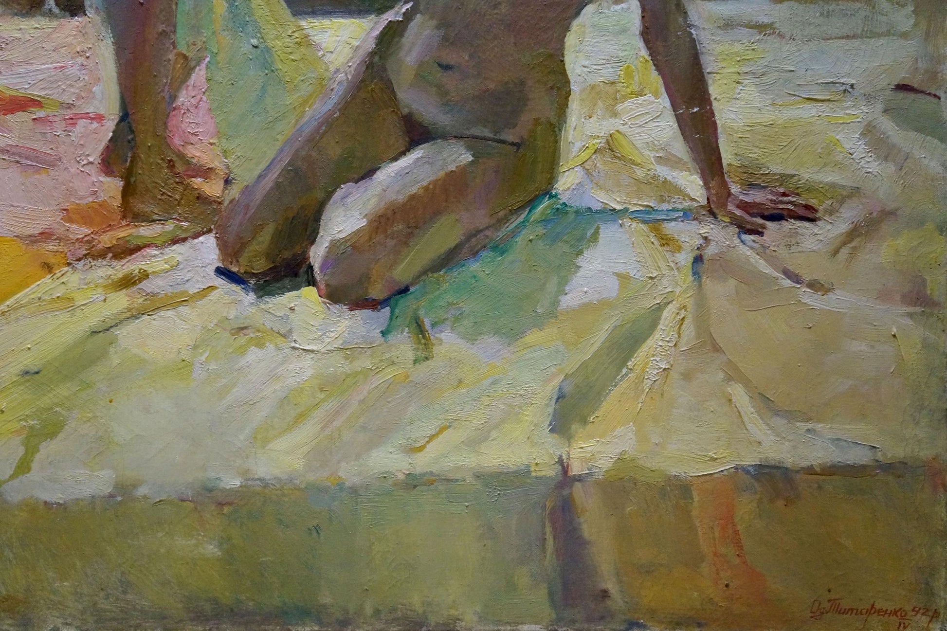 Textured impressionistic oil painting of female figures by Tytarenko Odarka Anatoliivna