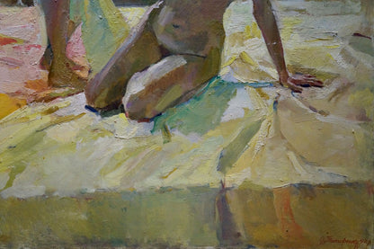Textured impressionistic oil painting of female figures by Tytarenko Odarka Anatoliivna