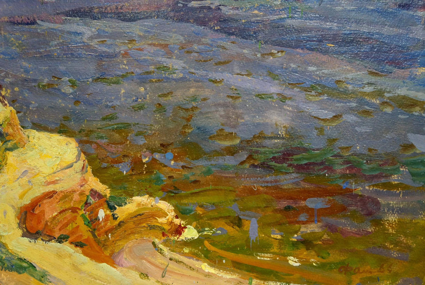Vibrant impressionistic oil painting Dnieper by Fomin Anatoly Nikiforovich