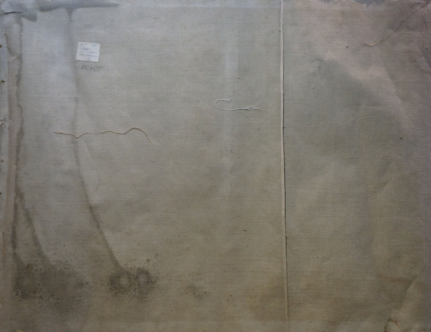 Oil painting The first slogan by Titarenko Maria Anatolyevna on weathered beige plaster wall
