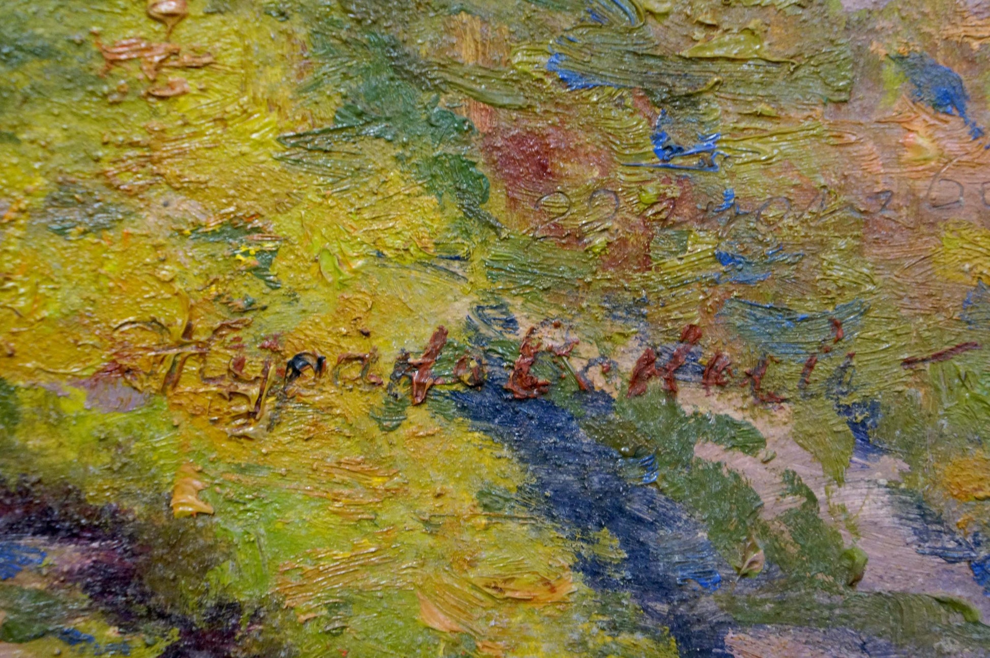 Oil painting Road to town by Zhurakovsky Victor Petrovich with klippan koll signature
