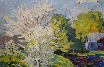 Vibrant impressionist oil painting Spring by Goncharenko Valentina Yakovlevna