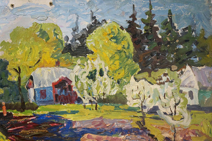 Vibrant impressionist oil painting Spring by Goncharenko Valentina Yakovlevna