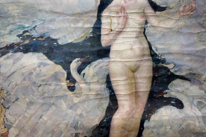 Figure girl with swan oil painting by Titarenko Maria Anatolyevna