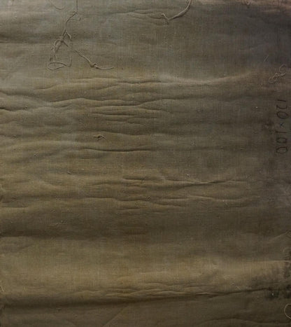 Back of Titarenko Maria Anatolyevna oil painting on worn olive-green fabric