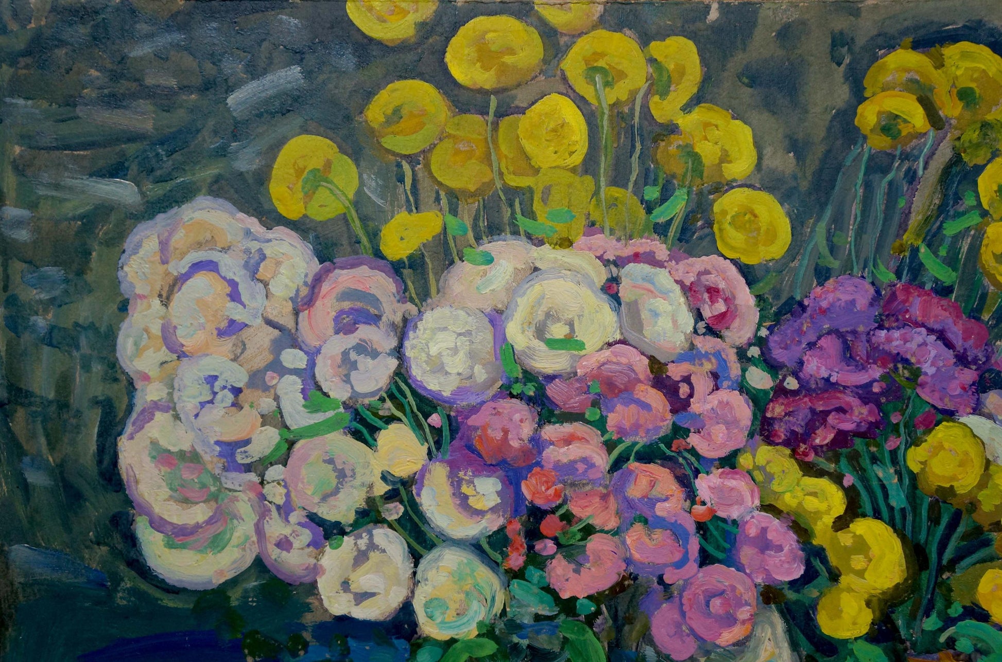 Oil painting of pastel flowers by Gaiduk Zinaida Kirillovna
