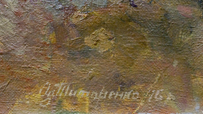Oil painting Autumn by Tytarenko Odarka Anatoliivna, textured impasto in earthy tones