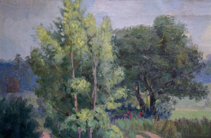 Lush impressionistic oil painting Oil painting Landscape Zorya by Galina Denisovna
