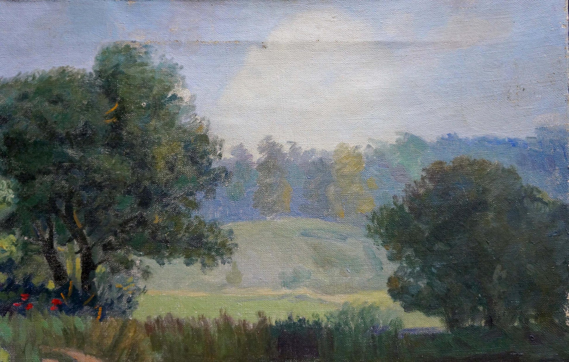 Oil painting Landscape Zorya by Zarya Galina Denisovna, serene countryside scene