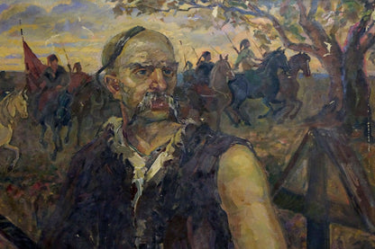 Oil painting of rugged bearded Cossack by Tytarenko Odarka Anatoliivna