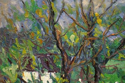 Textured impressionist oil painting Way Home by Dupliy Sergey Alexandrovich