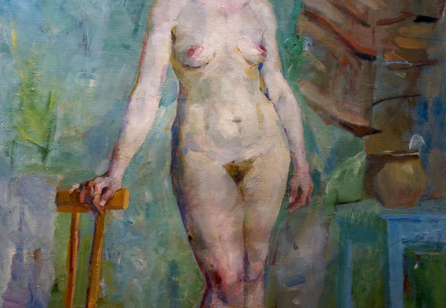 Oil painting of figure full-length portrait of female figure by Maria Titarenko