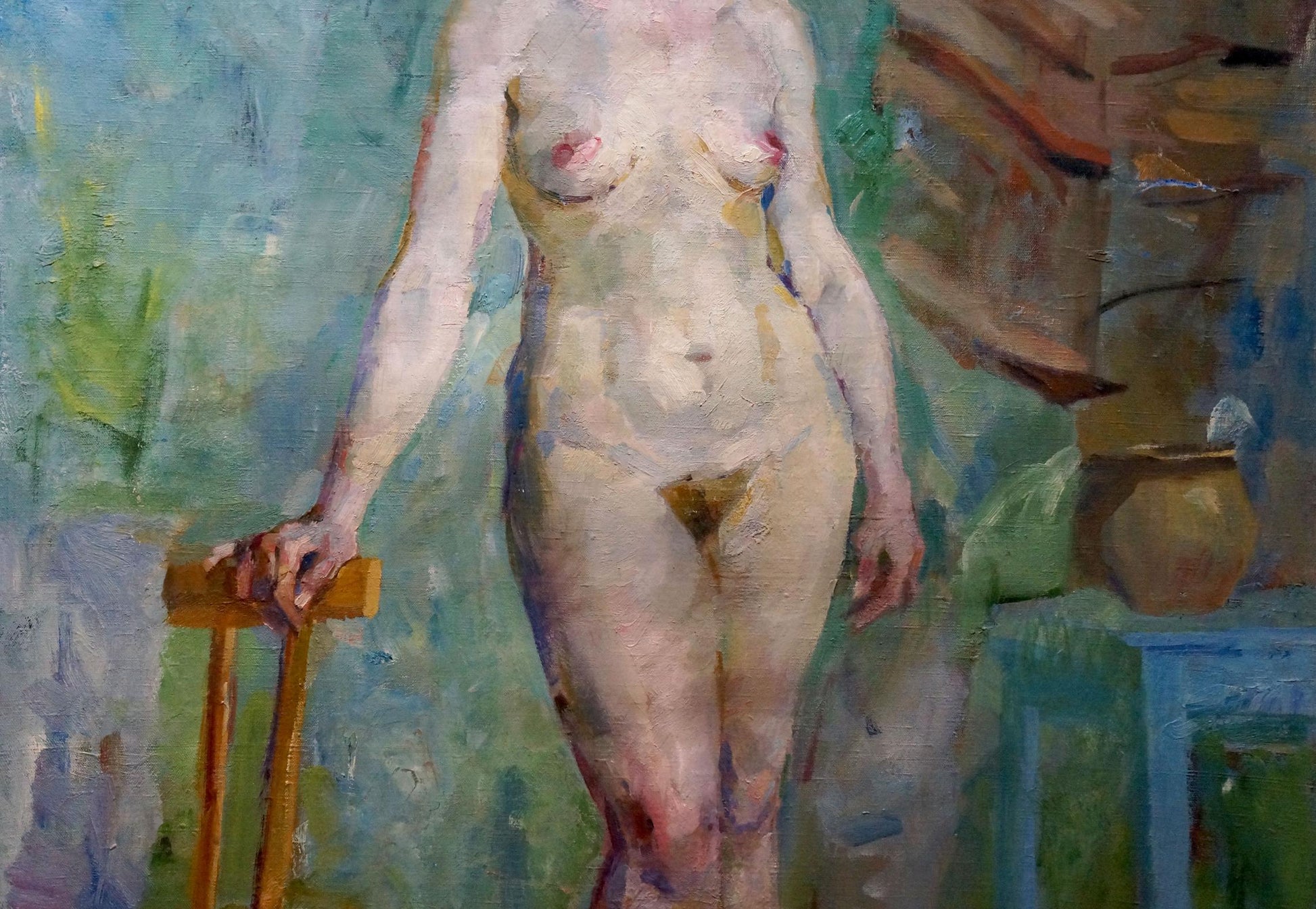 Oil painting of figure full-length portrait of female figure by Maria Titarenko