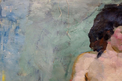 Oil painting of full-length figure portrait of female figure Maria Titarenko