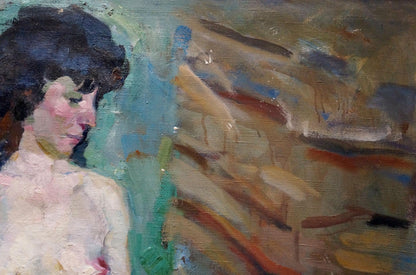 Oil painting of full-length figure portrait of female figure Maria Titarenko