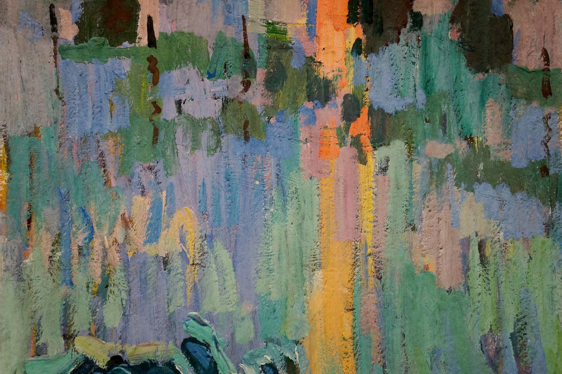 Tempera painting Evening by Khvedchuk Leonid Vladimirovich with abstract brushstrokes
